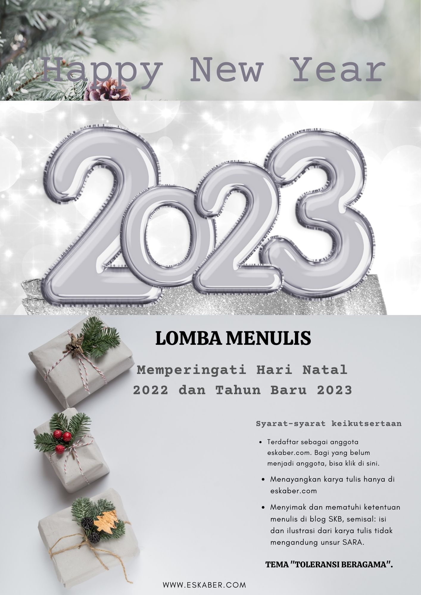 Lomba Menulis Memperingati Hari Natal 2022 dan Tahun Baru 2023