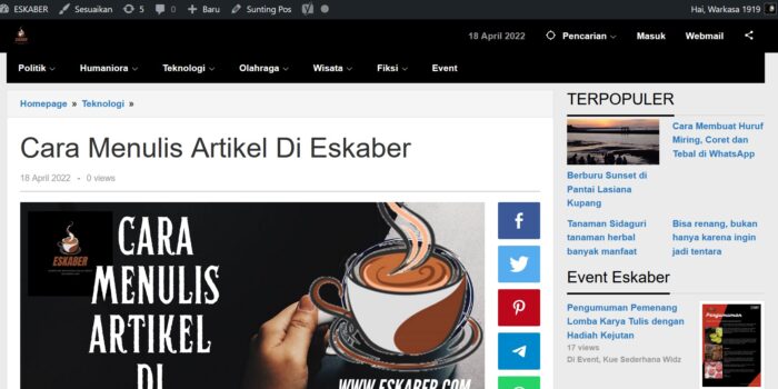 Cara Menulis Artikel Di Eskaber