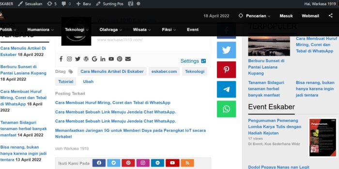 Cara Menulis Artikel Di Eskaber