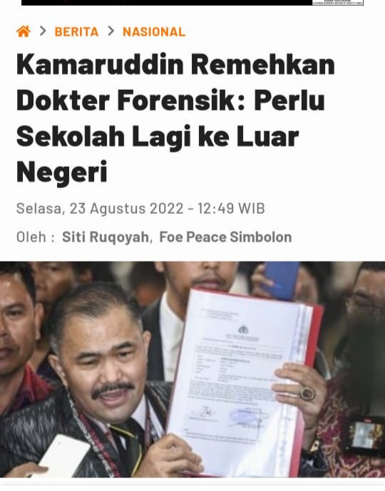 Visum et Repertum Kasus Duren Tiga, Diragukan