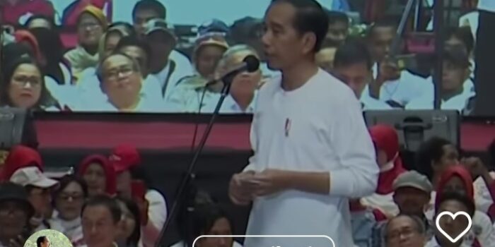 Presiden Joko Widodo pada acara Musyawarah Rakyat (Musra) di Istora Senayan, Jakarta, pada Minggu, 14 Mei 2023 (tangkapan layar dari akun instagram.com/jokowi)